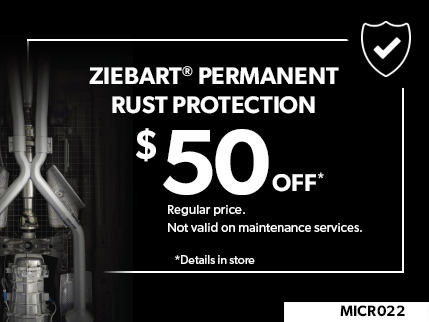 MICR022 - Ziebart Permanent Rust protection 50$ off