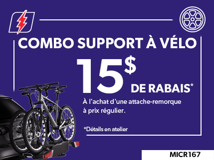 MICR167 - COMBO SUPPORT À VÉLO $15 DE RABAIS